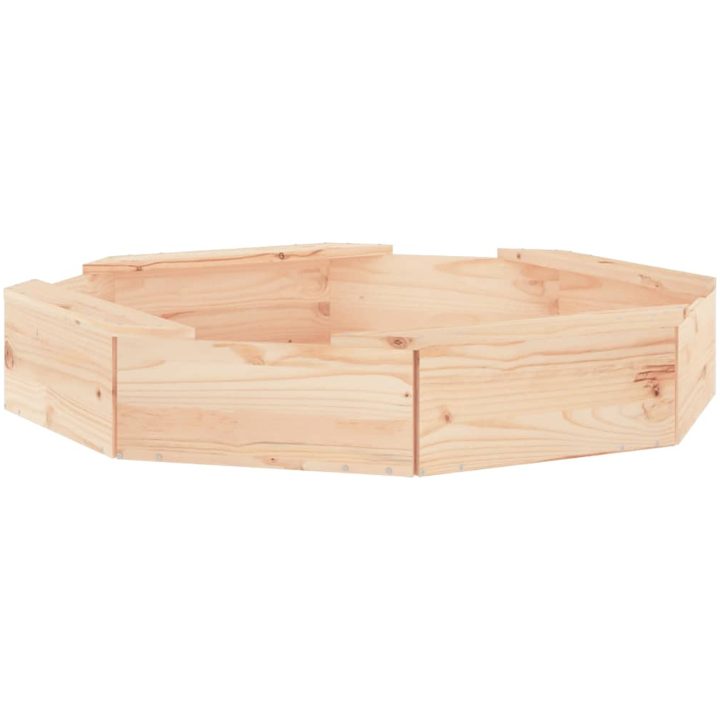 Sandlåda med säten oktagon massiv furu vidaXL 111 x 111 x 20 cm – bild 2