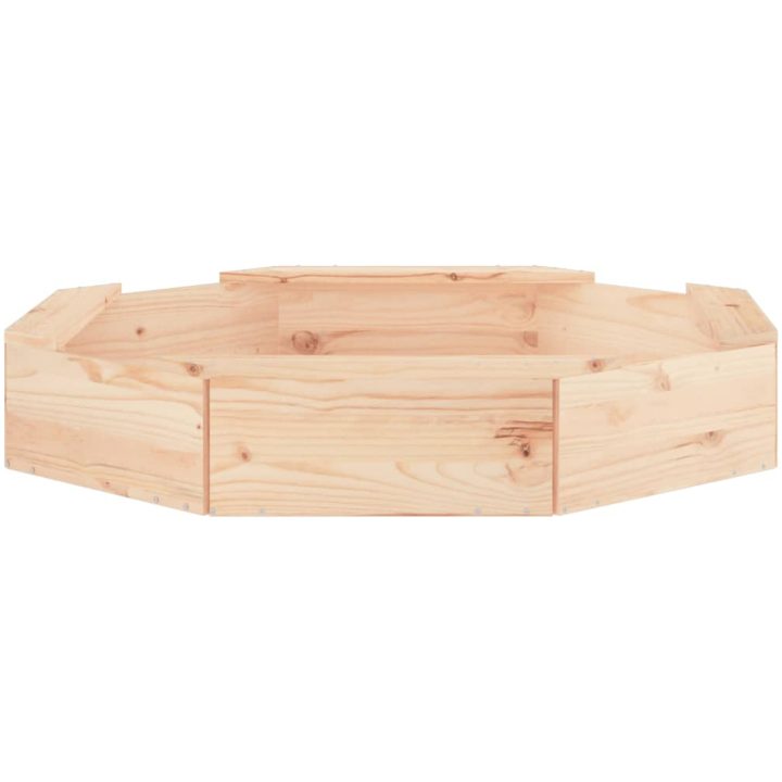 Sandlåda med säten oktagon massiv furu vidaXL 111 x 111 x 20 cm – bild 4