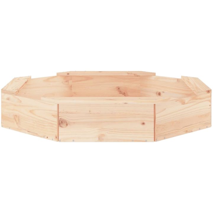 Sandlåda med säten oktagon massiv furu vidaXL 111 x 111 x 20 cm – bild 5