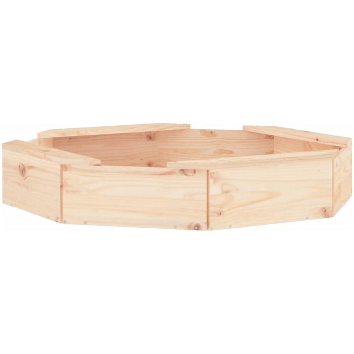 Sandlåda med säten oktagon massiv furu vidaXL 111 x 111 x 20 cm – bild 6
