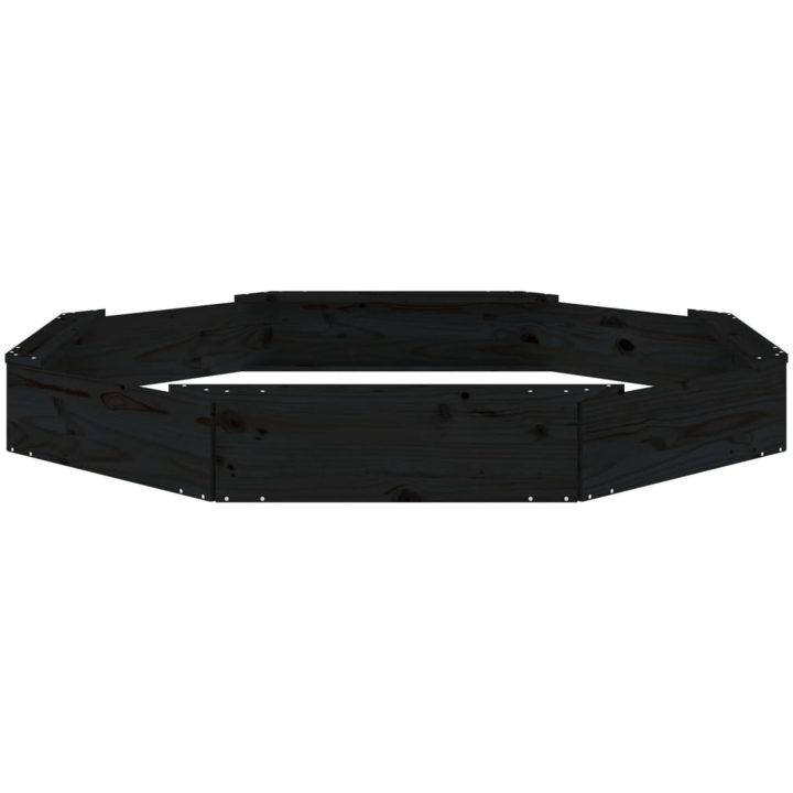 Sandlåda med säten svart oktagon massiv furu vidaXL 159.5 x 159.5 x 20 cm – bild 4