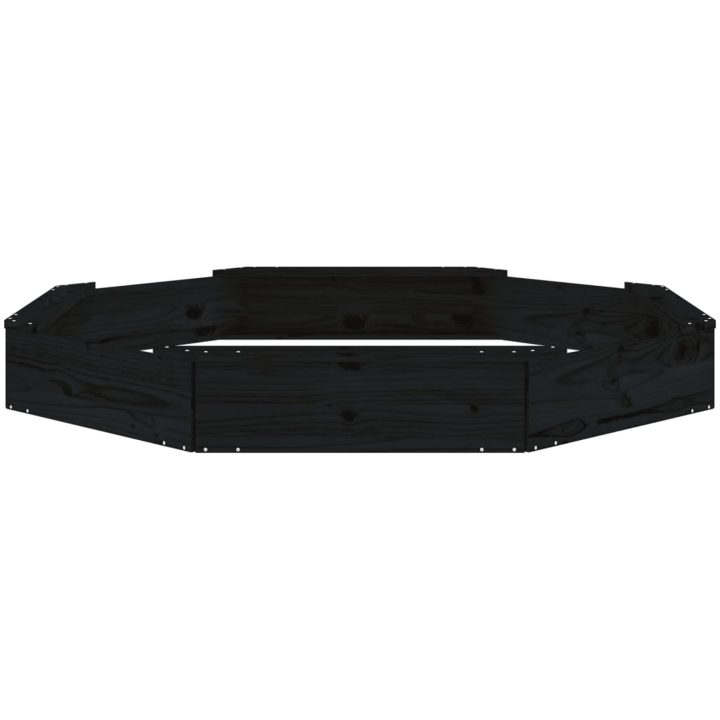 Sandlåda med säten svart oktagon massiv furu vidaXL 159.5 x 159.5 x 20 cm – bild 5