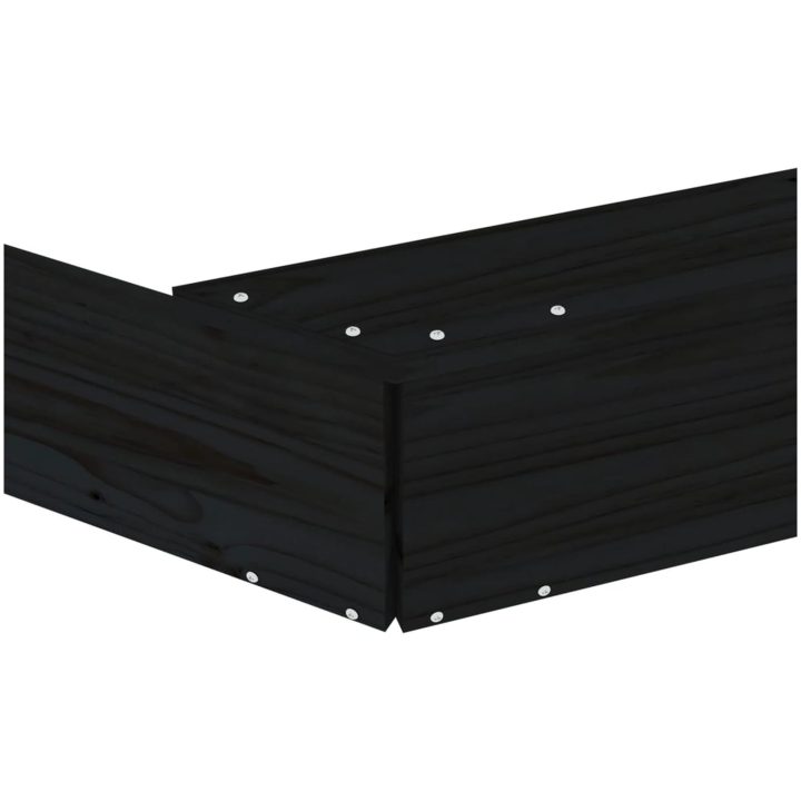 Sandlåda med säten svart oktagon massiv furu vidaXL 159.5 x 159.5 x 20 cm – bild 7