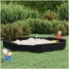 Sandlåda med säten svart oktagon massiv furu vidaXL 159.5 x 159.5 x 20 cm – miniatyr 1