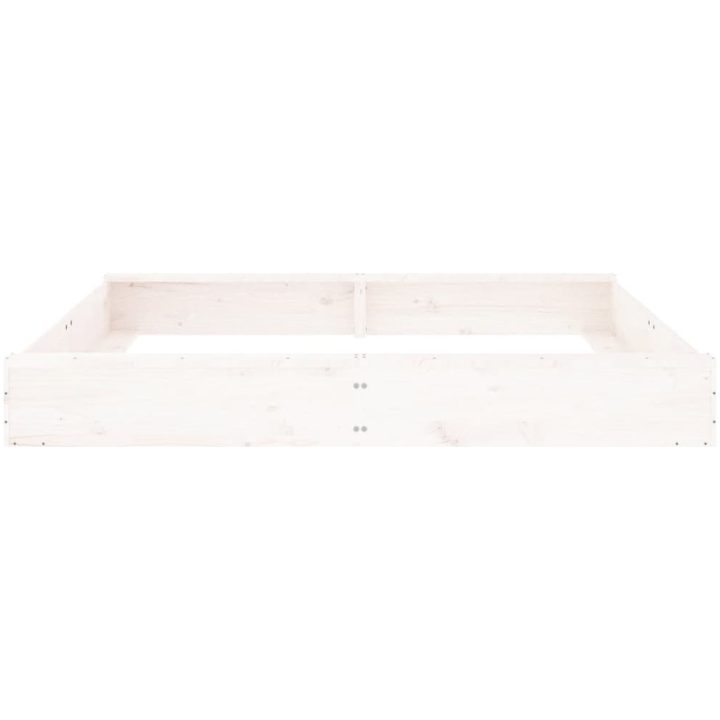 Sandlåda med säten vit fyrkantigt massiv furu vidaXL 160 x 160 x 20 cm – bild 4