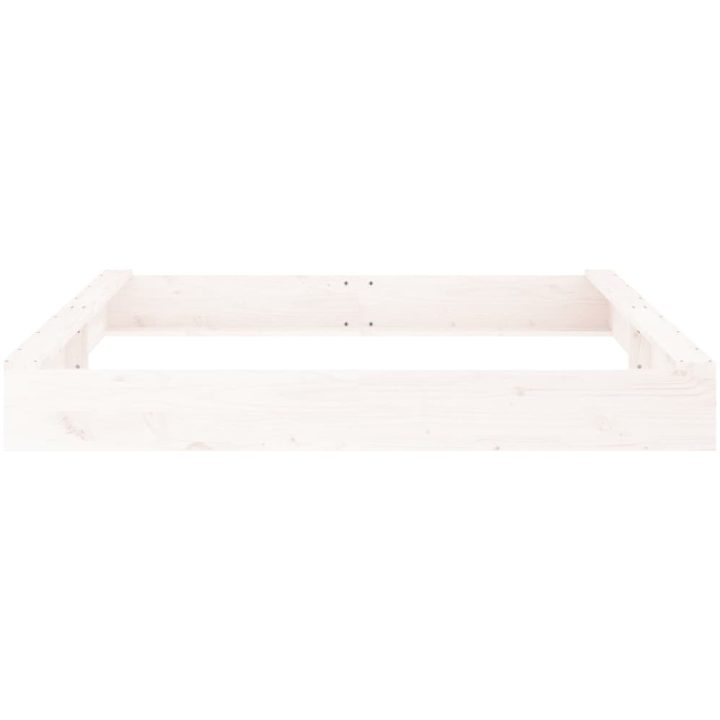 Sandlåda med säten vit fyrkantigt massiv furu vidaXL 160 x 160 x 20 cm – bild 5