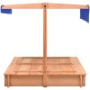 Sandlåda med tak granträ 112x112x112 cm vidaXL – miniatyr 3