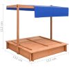 Sandlåda med tak granträ 112x112x112 cm vidaXL – miniatyr 8