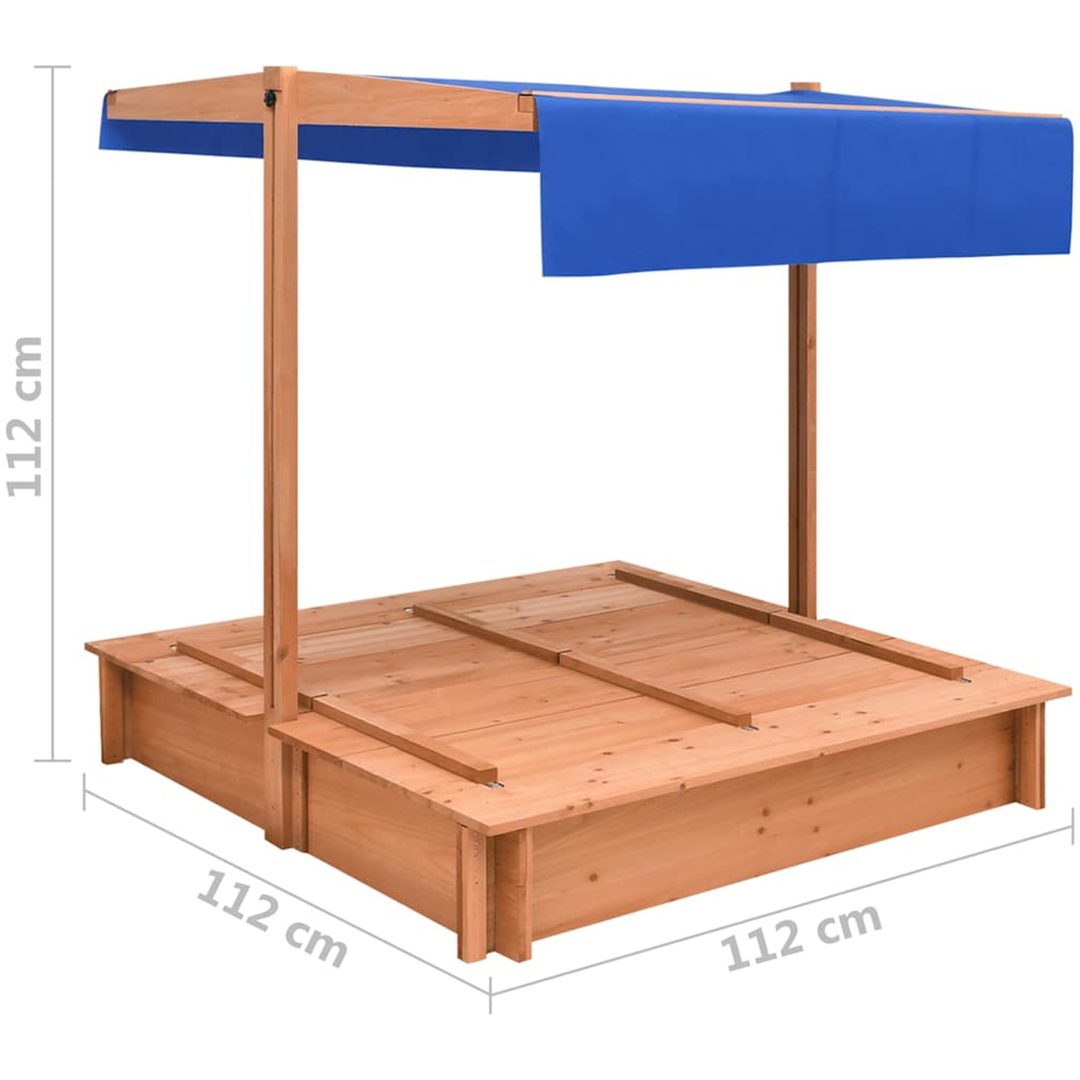 Sandlåda med tak granträ 112x112x112 cm vidaXL – bild 8