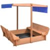 Sandlåda med tak granträ 112x112x112 cm vidaXL – miniatyr 1
