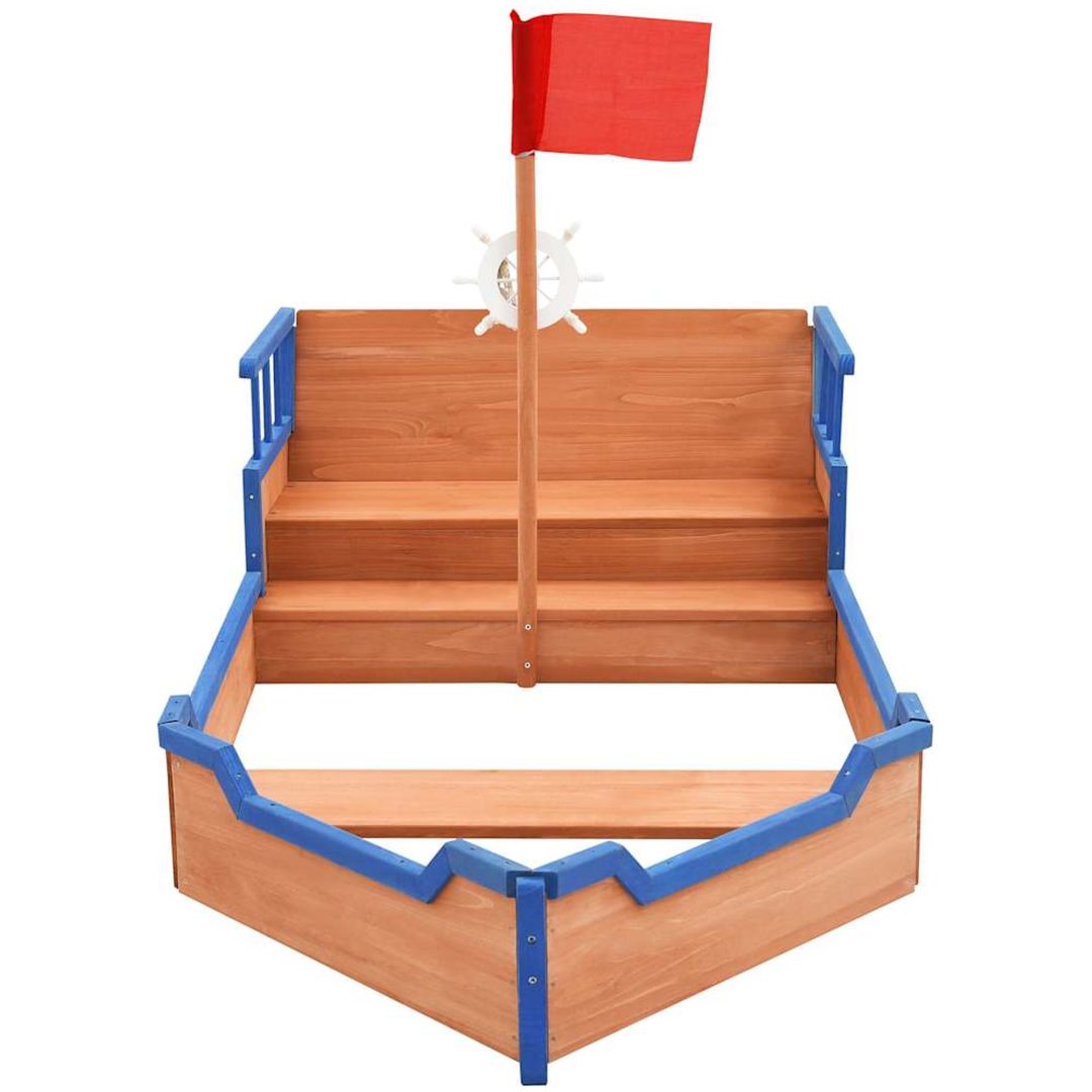 Sandlåda piratskepp furu 190x94,5x101 cm vidaXL – bild 3