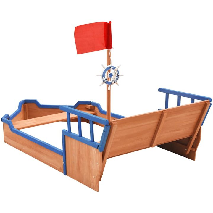 Sandlåda piratskepp furu 190x94,5x101 cm vidaXL – bild 5