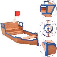 Sandlåda piratskepp furu 190x94,5x101 cm vidaXL