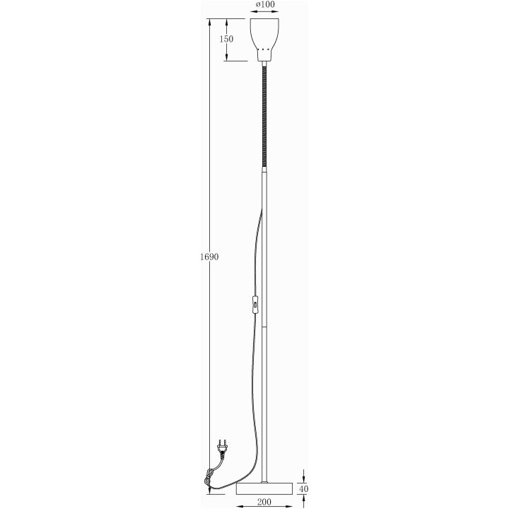 Sarek Golvlampa, ANETA HOME Sockel E27 Vit /Krom – bild 4