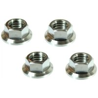 Scar 6 x Titanium HEX HEAD FLANGE NUT M8 - titanium Gr5-Ti