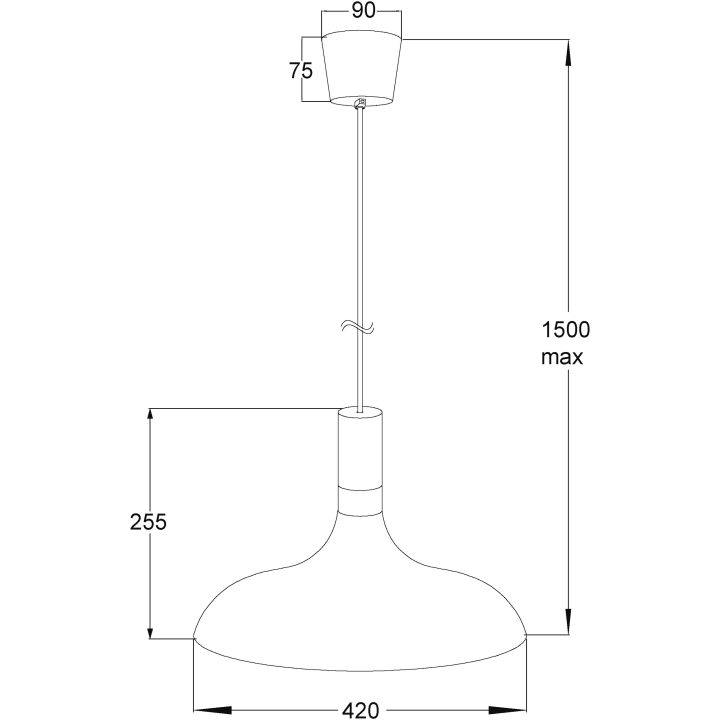Sense Taklampa 42cm, ANETA HOME Sockel E27 – bild 8