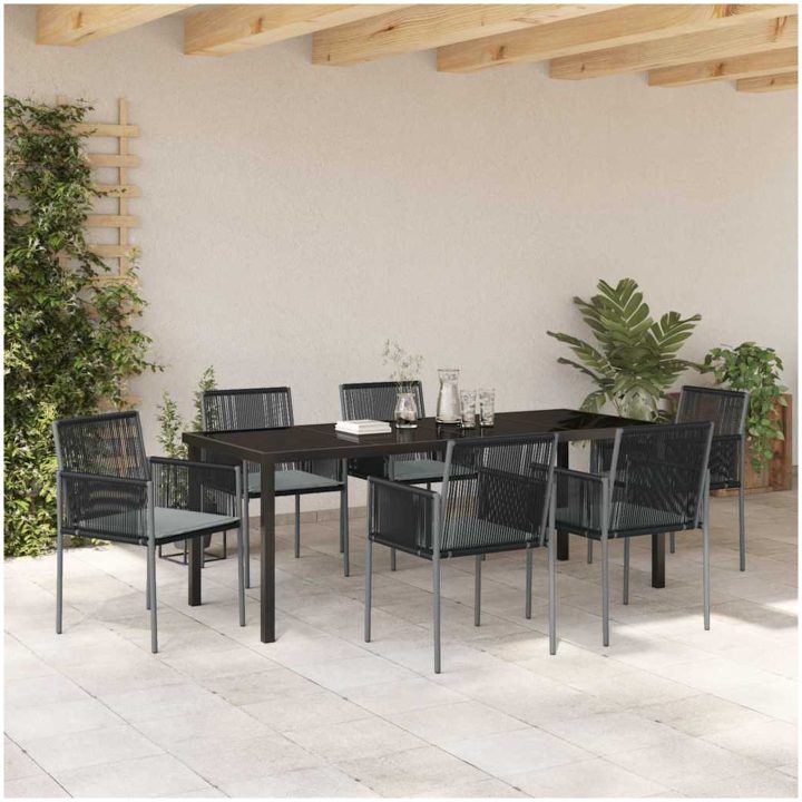 Set med 4 Svart Poly Rattan Hållbar vidaXL 54x60.5x83.5 cm – bild 4