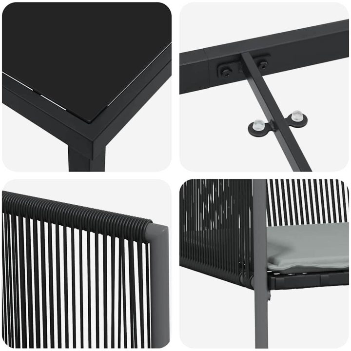Set med 4 Svart Poly Rattan Hållbar vidaXL 54x60.5x83.5 cm – bild 7