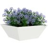 Set med plastkrukor Vit Plast Stapelbar vidaXL 40 x 40 x 15 cm – miniatyr 3