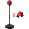 Set med stansboll med handskar och pump justerbar höjd 81-122cm vidaXL – miniatyr 2