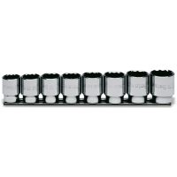 Set of 8 1/2' 12 points Sockets on support BETA