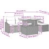 Set om 6 Trädgårdsoffa med Kuddar Beige Poly-Rotting vidaXL 100 x 55 x 73 cm – miniatyr 12