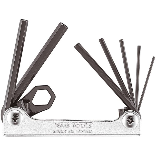 Sexkantnycklar i sats Teng Tools 1471MM - 1471MMA