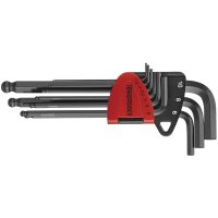 Sexkantnycklar, långa med klotformat huvud, i sats 1499MM Teng Tools