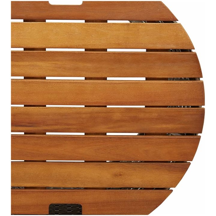 Sidobord 2 delar med träskiva beige konstrotting vidaXL – bild 9