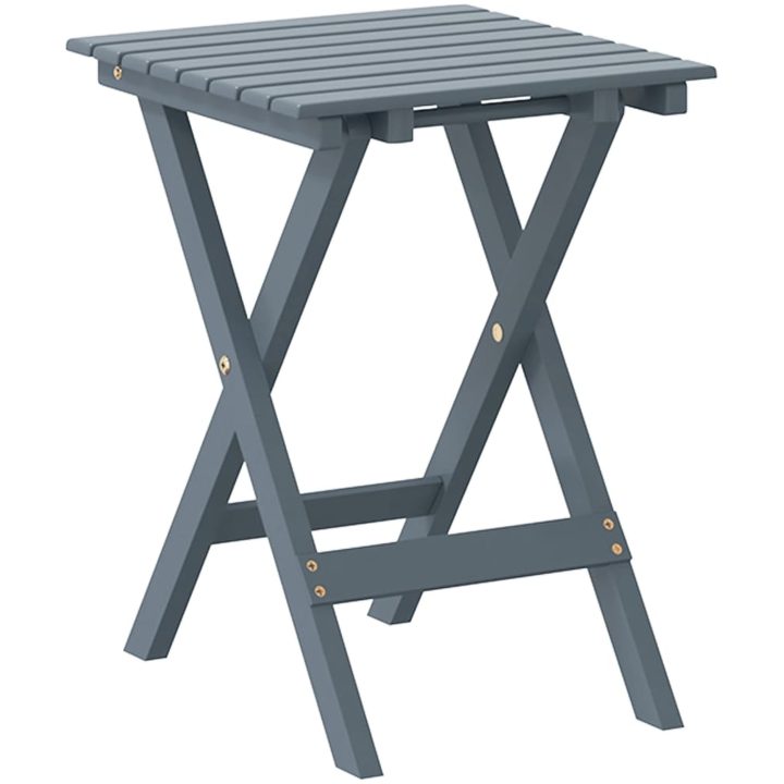 Sidobord hopfällbar grå massivt poppelträ vidaXL – bild 6
