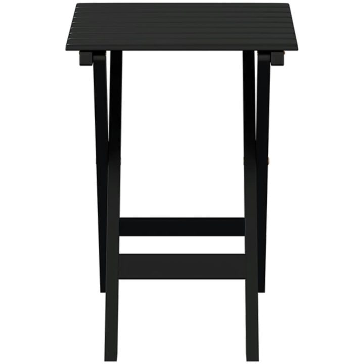 Sidobord hopfällbar svart massivt poppelträ vidaXL – bild 4