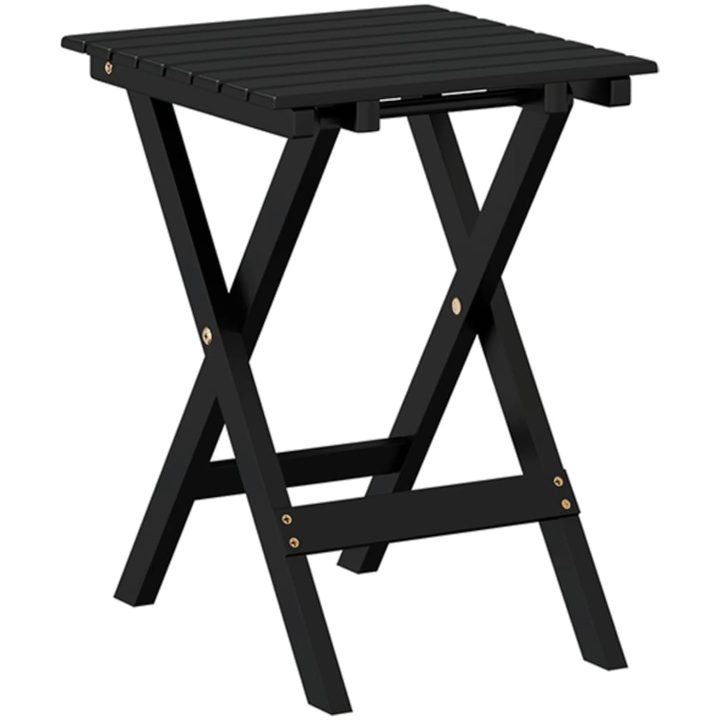 Sidobord hopfällbar svart massivt poppelträ vidaXL – bild 6