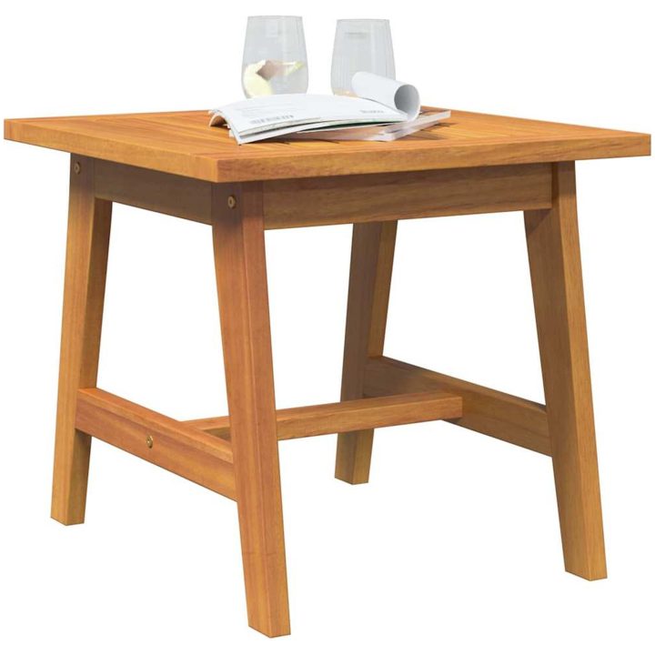 Sidobord Massivt Akaciaträ vidaXL 45 x 45 x 40 cm – bild 3