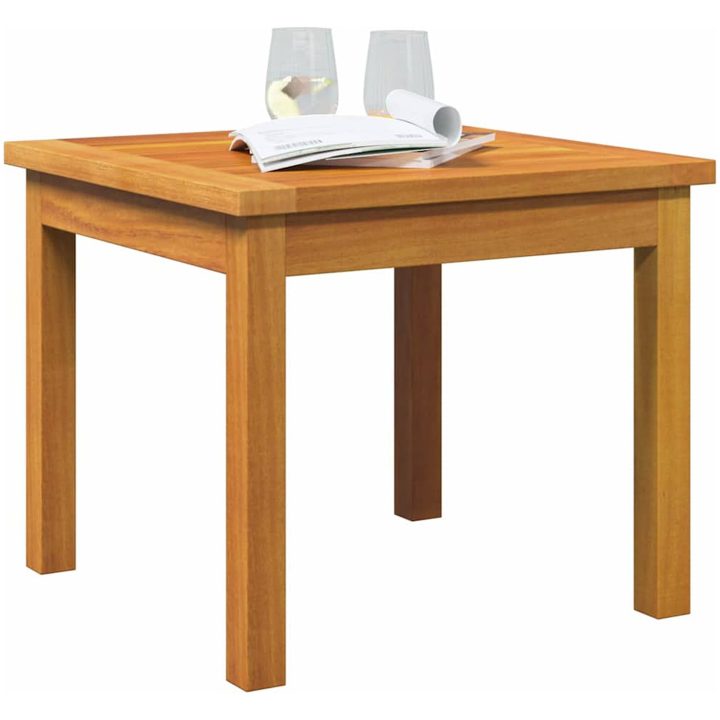 Sidobord Massivt trä Akacia vidaXL 45 x 45 x 38 cm – bild 3