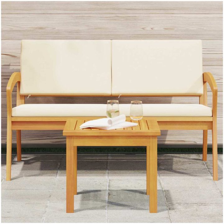 Sidobord Massivt trä Akacia vidaXL 45 x 45 x 38 cm – bild 4