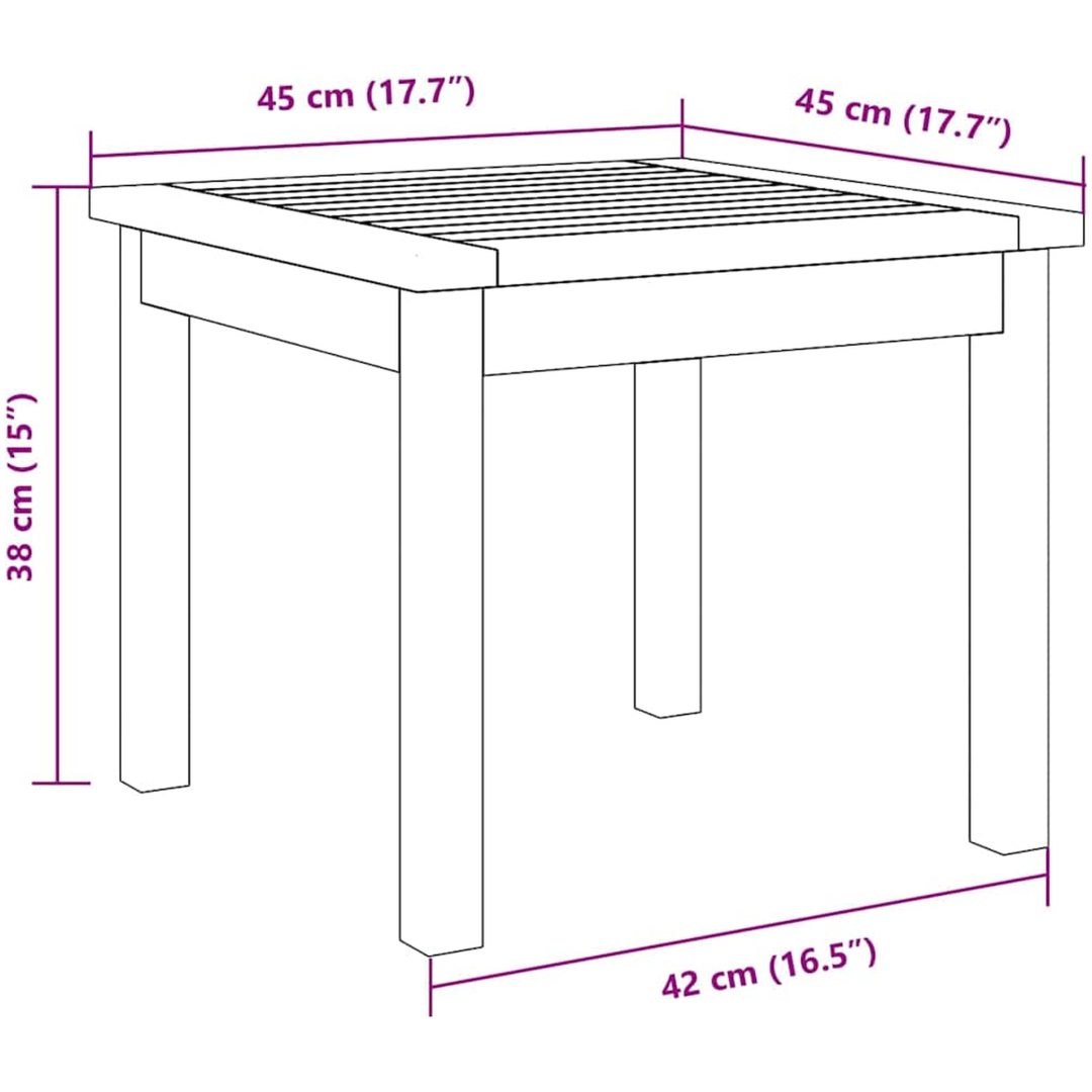 Sidobord Massivt trä Akacia vidaXL 45 x 45 x 38 cm – bild 10