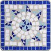 Sidobord med mosaik blå och vit keramik vidaXL – miniatyr 4