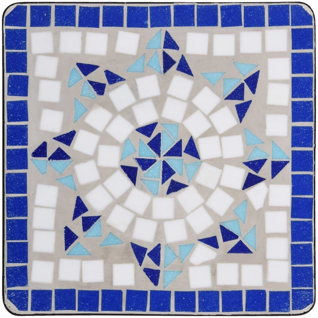 Sidobord med mosaik blå och vit keramik vidaXL – bild 4
