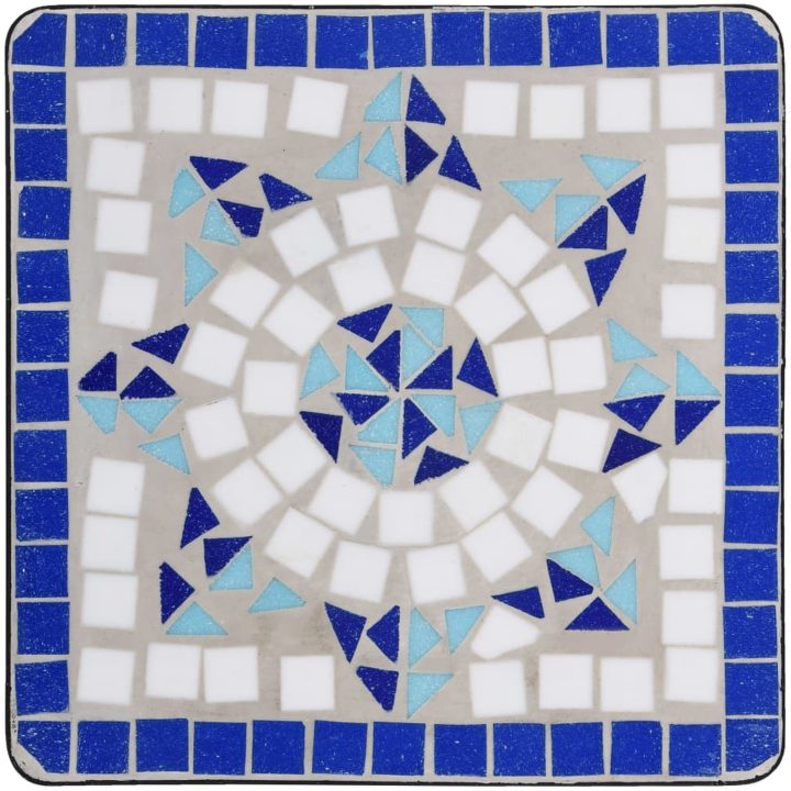 Sidobord med mosaik blå och vit keramik vidaXL – bild 4