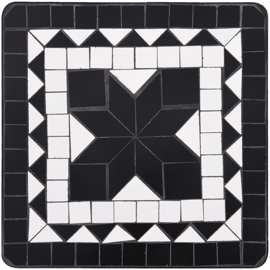 Sidobord med mosaik svart och vit keramik vidaXL – bild 4