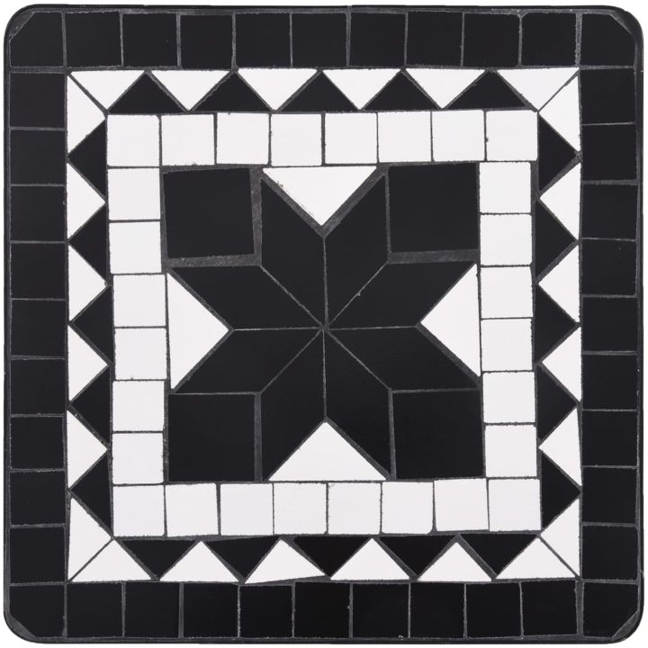 Sidobord med mosaik svart och vit keramik vidaXL – bild 4