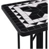 Sidobord med mosaik svart och vit keramik vidaXL – miniatyr 5