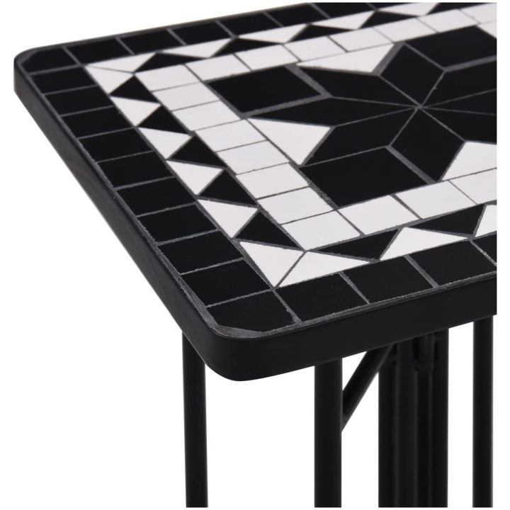 Sidobord med mosaik svart och vit keramik vidaXL – bild 5