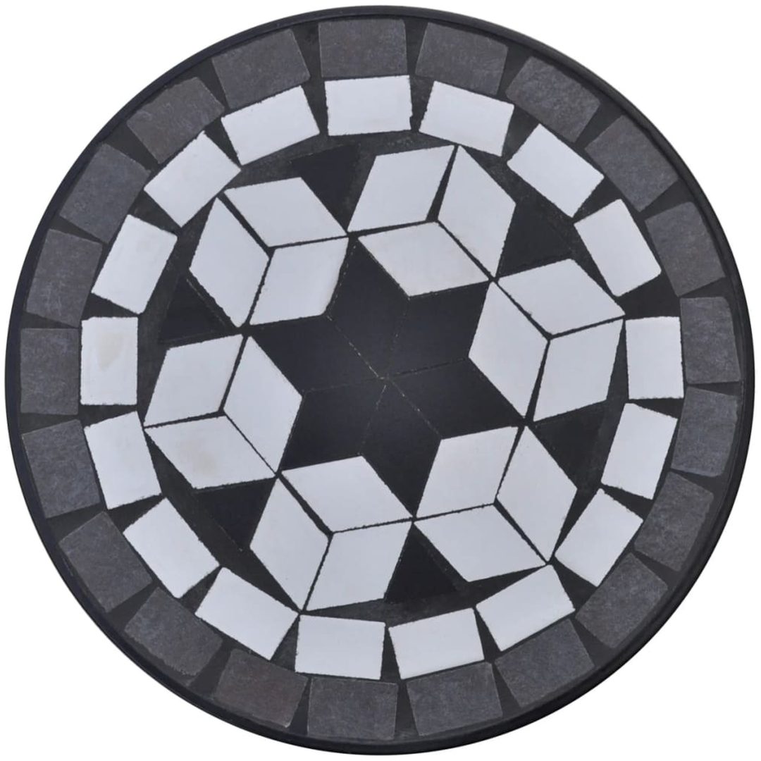 Sidobord med mosaik svart vit vidaXL 30 x 60 cm – bild 3