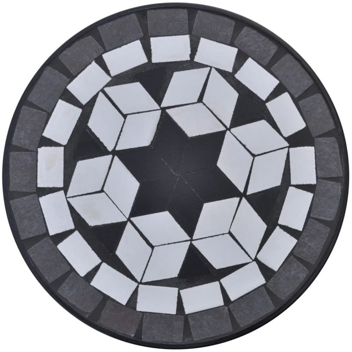 Sidobord med mosaik svart vit vidaXL 30 x 60 cm – bild 3