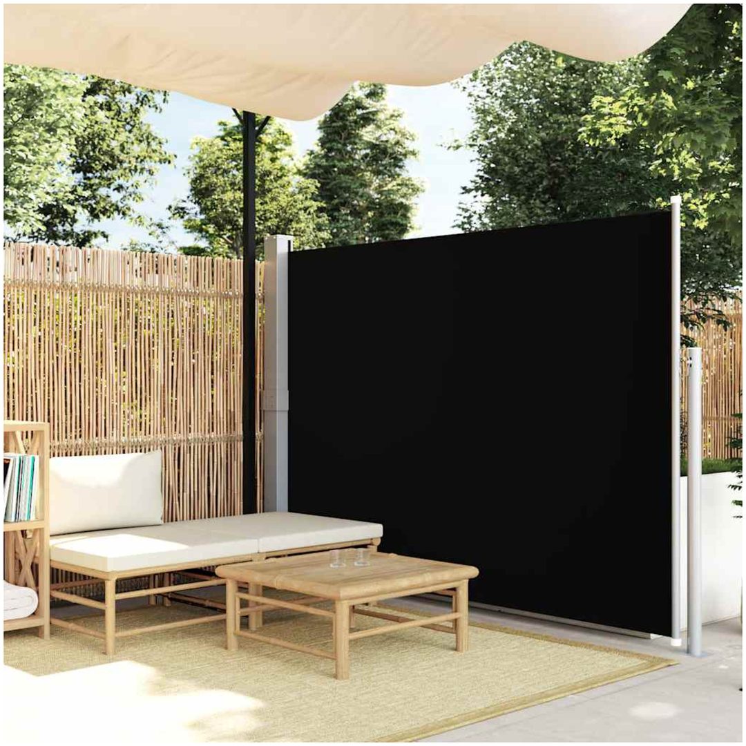 Sidomarkis för uteplats svart vidaXL 160 x 300 cm