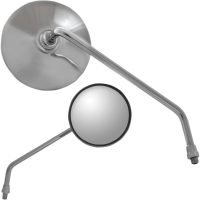 Sidospegel Classic Round Silver/Krom Rostfritt Stål PARTS UNLIMITED