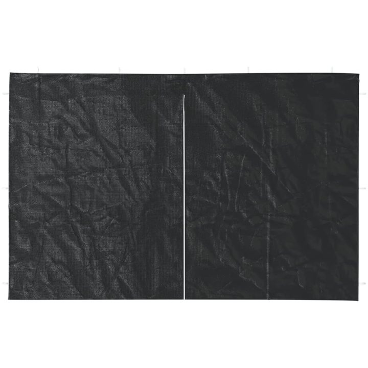 Sidoväggar till partytält 2 st med dragkedja PE antracit vidaXL 300 x 195 cm – bild 3