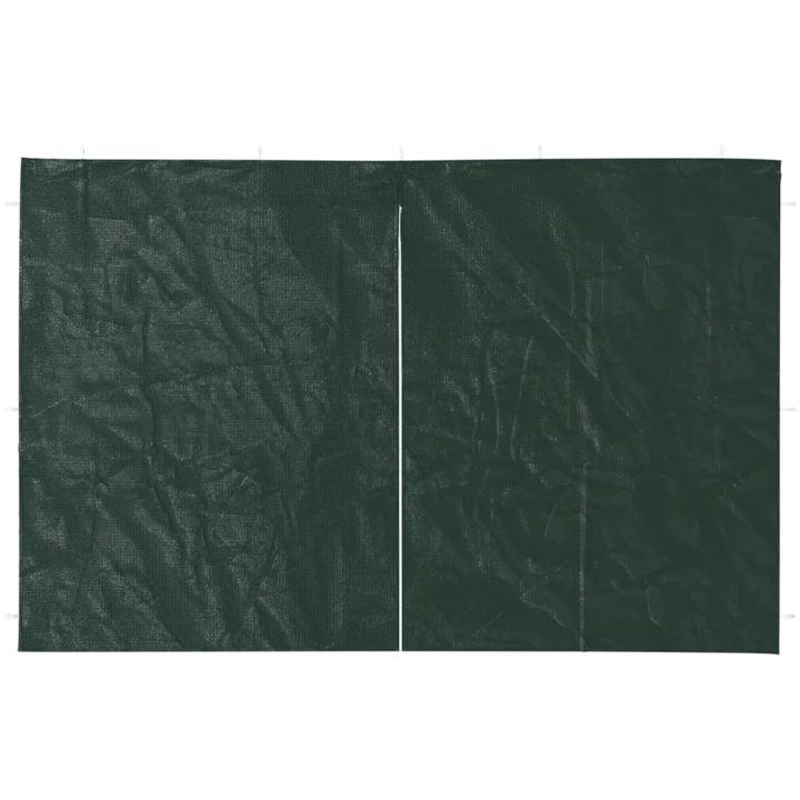 Sidoväggar till partytält 2 st med dragkedja PE grön vidaXL 300 x 195 cm – bild 3