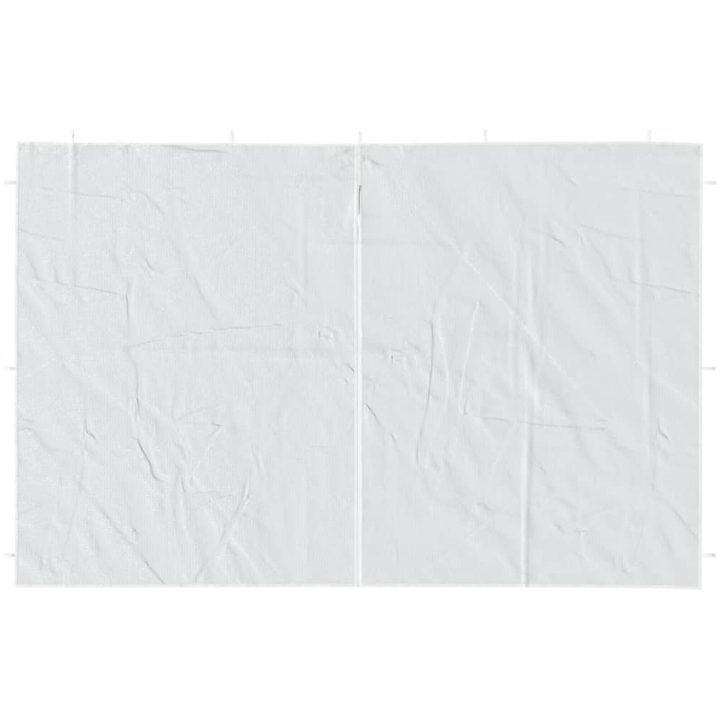 Sidoväggar till partytält 2 st med dragkedja PE vit vidaXL 300 x 195 cm – bild 3